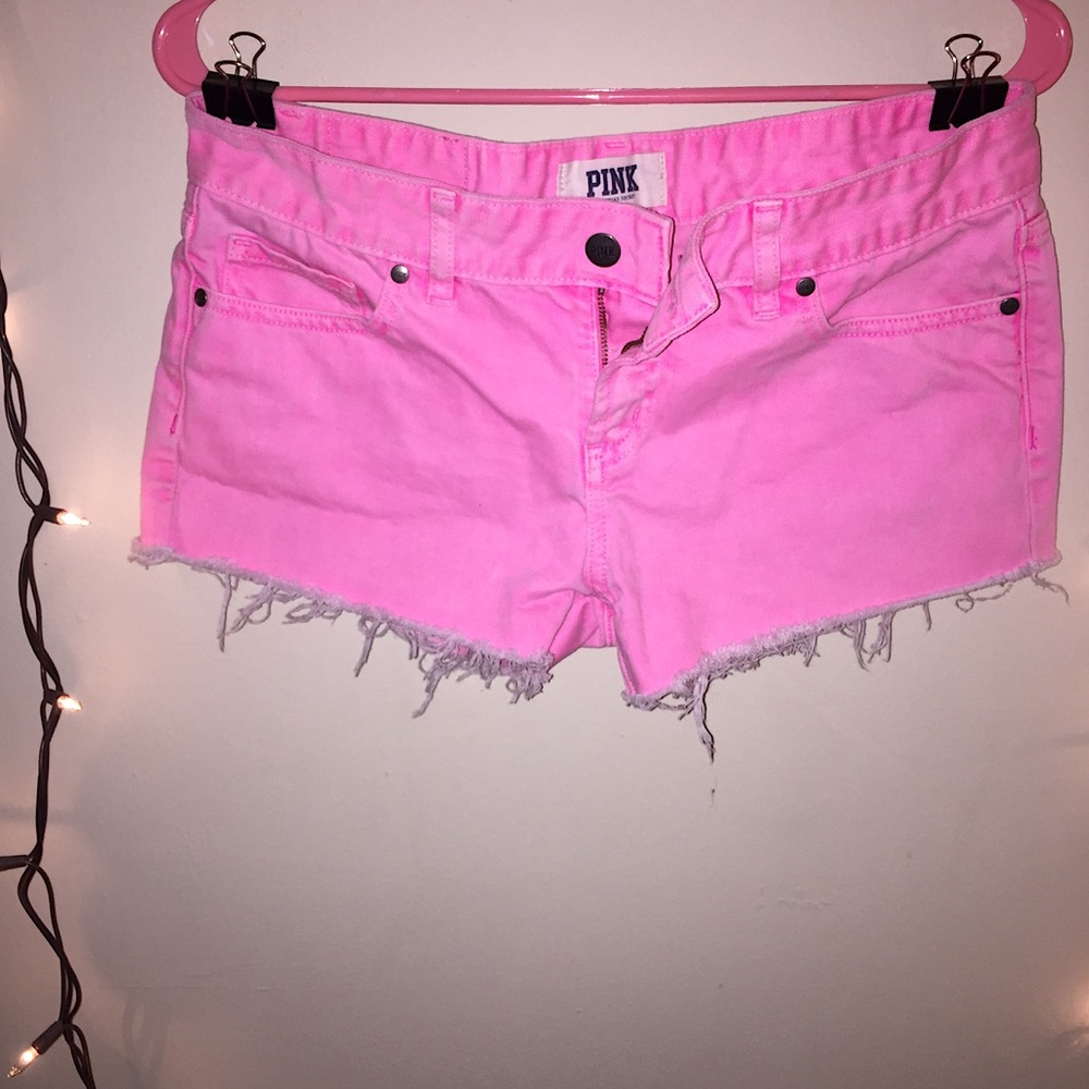 Victoria Secret: Vibrant Pink Cut off Jean Shorts
